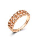 Wedding Ring Jewellery Rose Gold Plated Double Row Rhinestone Rings Size 7