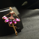 Boutique Clothing Alloy Ornament Ballerina Crystal Brooch Dancer Corsage Pin Clothing Decoration