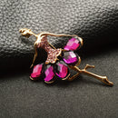 Boutique Clothing Alloy Ornament Ballerina Crystal Brooch Dancer Corsage Pin Clothing Decoration