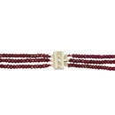 Stylish Unique 3x4mm Natural Ruby Faceted Gemstone Beads Statement Necklace 3 Strands