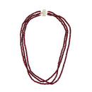 Stylish Unique 3x4mm Natural Ruby Faceted Gemstone Beads Statement Necklace 3 Strands