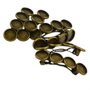 6 Antique Bronze Bobby Pins Cabochon Hair Clip Blank Setting Base Jewelry