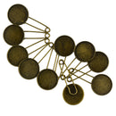 10pcs 20mm Blank Circle Bezel Cabochon Base DIY Hijab Brooch Safty Pins