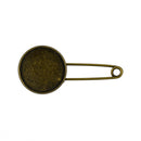 10pcs 20mm Blank Circle Bezel Cabochon Base DIY Hijab Brooch Safty Pins