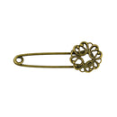 Hot Wholesale 10pcs Filigree Flower Brooches Blank Pins DIY Jewelry Findings