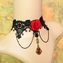 Neck Strap Gothic Collar Lace Big Flower Party Women Short Clavicle Necklace