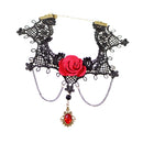 Neck Strap Gothic Collar Lace Big Flower Party Women Short Clavicle Necklace