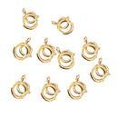 Sterling Silver Spring Ring Clasp Bracelet Chain Connector 6mm Pack of 10PCS Gold