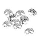 10pcs Sterling Silver Butterfly Backs Stopper For Stud Earring Findings 1