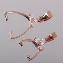 925 Sterling Silver Pendant Clasp Bail Connector Necklace Connector Rose Gold