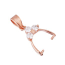 925 Sterling Silver Pendant Clasp Bail Connector Necklace Connector 20*10*4mm Rose Gold