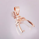 925 Sterling Silver Pendant Clasp Bail Connector Necklace Connector 20*10*4mm Rose Gold