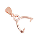 925 Sterling Silver Pendant Clasp Bail Connector Necklace Connector 20*20*5mm Rose Gold
