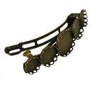 Pair of Antique Bronze French Barrette Hair Clip Cabochon Blank Setting DIY Craft Findings