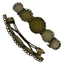 Pair of Antique Bronze French Barrette Hair Clip Cabochon Blank Setting DIY Craft Findings