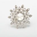 Lady Jewelry Sunflower Shape Crystal Charm Autumn Tricyclic Scarf Buckle Pin