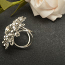 Lady Jewelry Sunflower Shape Crystal Charm Autumn Tricyclic Scarf Buckle Pin