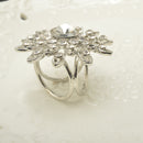 Lady Jewelry Sunflower Shape Crystal Charm Autumn Tricyclic Scarf Buckle Pin