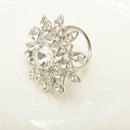 Lady Jewelry Sunflower Shape Crystal Charm Autumn Tricyclic Scarf Buckle Pin