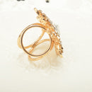 Jewelry Gold Sunflower Shape Crystal Charm Autumn Tricyclic Scarf Buckle Pin