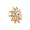 Jewelry Gold Sunflower Shape Crystal Charm Autumn Tricyclic Scarf Buckle Pin