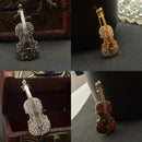 Stylish Vintage Creative Gun Black Violin Instrument Shape Brooch Pin Wedding Party