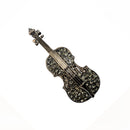 Stylish Vintage Creative Gun Black Violin Instrument Shape Brooch Pin Wedding Party