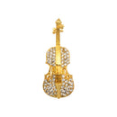 Women Jewelry Antqiue Violin Crystal Autumn Clothing Accessories Brooch Pin
