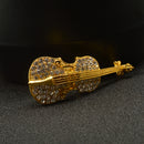 Women Jewelry Antqiue Violin Crystal Autumn Clothing Accessories Brooch Pin
