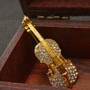 Women Jewelry Antqiue Violin Crystal Autumn Clothing Accessories Brooch Pin
