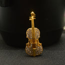 Women Jewelry Antqiue Violin Crystal Autumn Clothing Accessories Brooch Pin