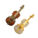 Women Jewelry Antqiue Violin Crystal Autumn Clothing Accessories Brooch Pin