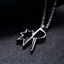 Fashion Simple Silver Necklace Chain with Geometry Hollow Pendant for Women