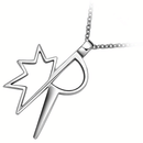 Fashion Simple Silver Necklace Chain with Geometry Hollow Pendant for Women