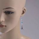 Vintage Bohemian Simple Style Tower Pendant Turquoise Beads Dangle Earrings