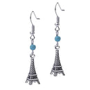 Vintage Bohemian Simple Style Tower Pendant Turquoise Beads Dangle Earrings