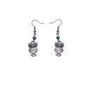 Vintage Simple Bohemian Owl Shape Pendant Turquoise Beads Dangle Earrings