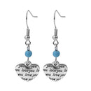 Women's Vintage Heart Love You Dangle Drop Earrings Jewelry Gift 1Pair