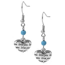 Women's Vintage Heart Love You Dangle Drop Earrings Jewelry Gift 1Pair
