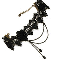 Gothic Victorian Vintage Black Lace Flower Choker Necklace