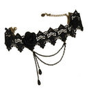 Gothic Victorian Vintage Black Lace Flower Choker Necklace