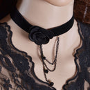 Women Gothic Victorian Vintage Black Velvet Chunky Choker Necklace
