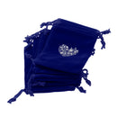Magicdeal Velvet Drawstring Bags Pouch Wedding Party Favors Blue Pack Of 10PCS
