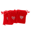 Magicdeal Velvet Drawstring Bags Pouch Wedding Party Favors Bright Red Pack Of 10PCS