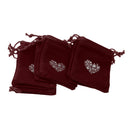 Magicdeal Velvet Drawstring Bags Pouch Wedding Party Favors Purplish Red Pack Of 10PCS