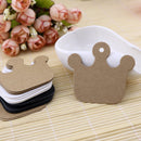 Crown Brown Kraft Paper Strung Price Gift Tags Wedding Scallop Label Blank Luggage Pack of 100