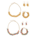 Set Of Women Girls Ladies Crystal Necklace With Earrings Fashion Accessory Party Wedding Jewelry Champagne