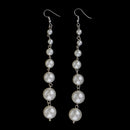 Women Girls Ladies Fashion Pearl Beads Dangle Drop Long Ear Studs Earrings Party Wedding Accessory Silver