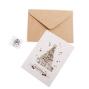 30 Sets Retro Christmas Xmas Tree Painted Greeting Card with Envelopes Wishing Cards