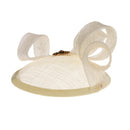 Lady Top Fascinator Hat Hair Clip Sinamay Cocktail Party Church Wedding Beige